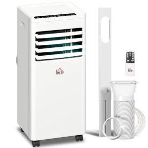HOMCOM Portable Air Conditioner 5000 BTU, 4-in-1 Cooling, Dehumidifier, Fan, Sleep Mode, Air Conditioning Unit with Digital Display & Remote Control, 24H Timer, Window Venting Kit, for Room up to 18?