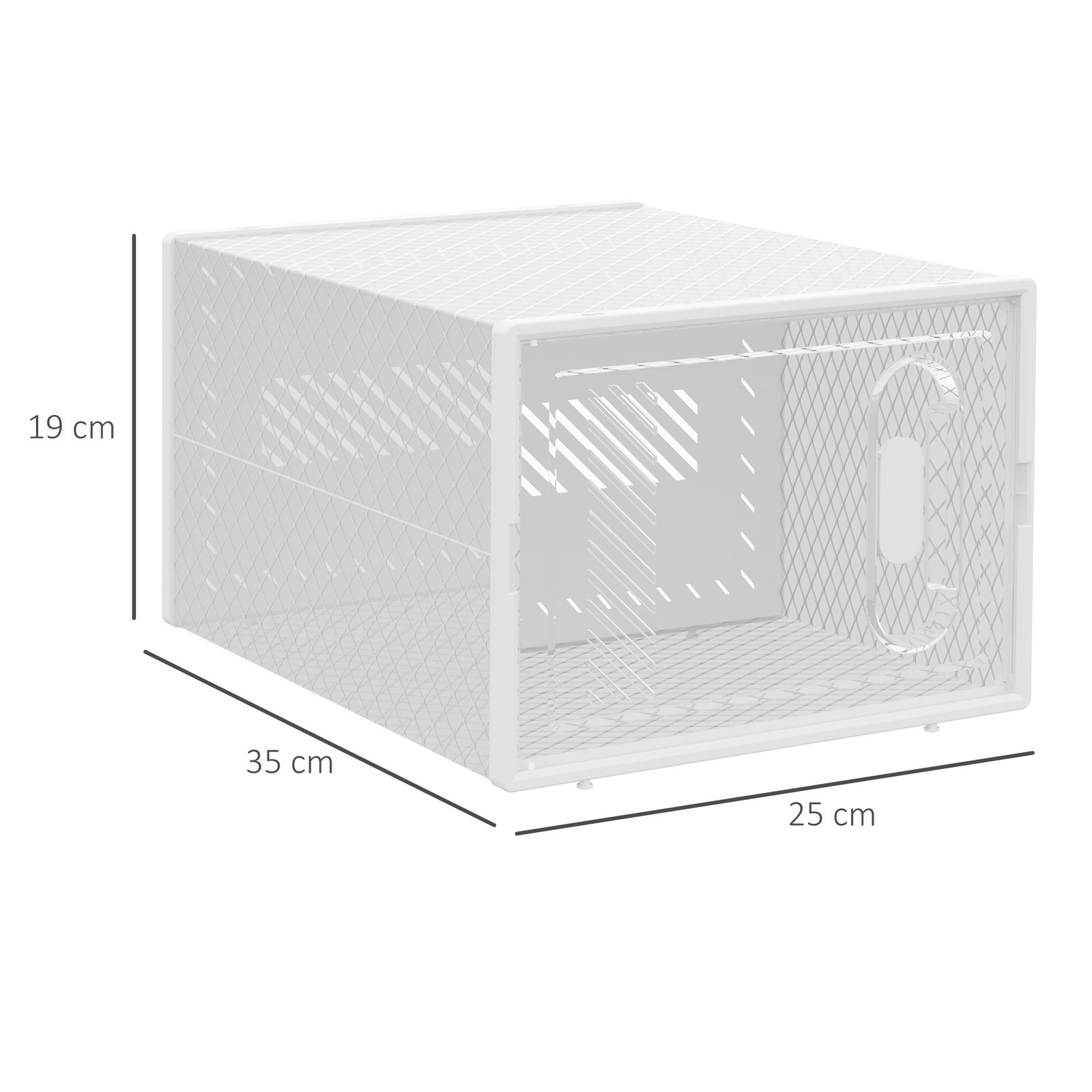 HOMCOM 8PCS Clear Shoe Box, Plastic Stackable Shoe Storage Box for UK/EU Size up to 8.5/43 with Magnetic Door for Women/Men, 25 x 35 x 19cm - Image 3