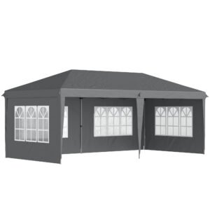 Outsunny 3 x 6m Pop-Up Gazebo, with Removable Walls - Grey