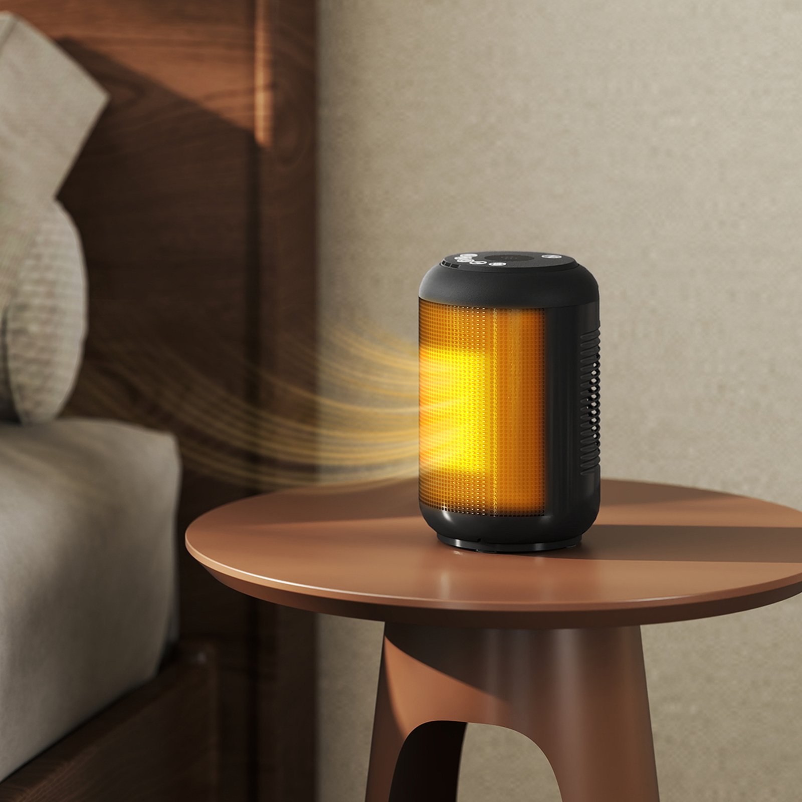 HOMCOM 1500W Ceramic Electric Heater with Fan, Timer, Oscillation - Black - Image 2