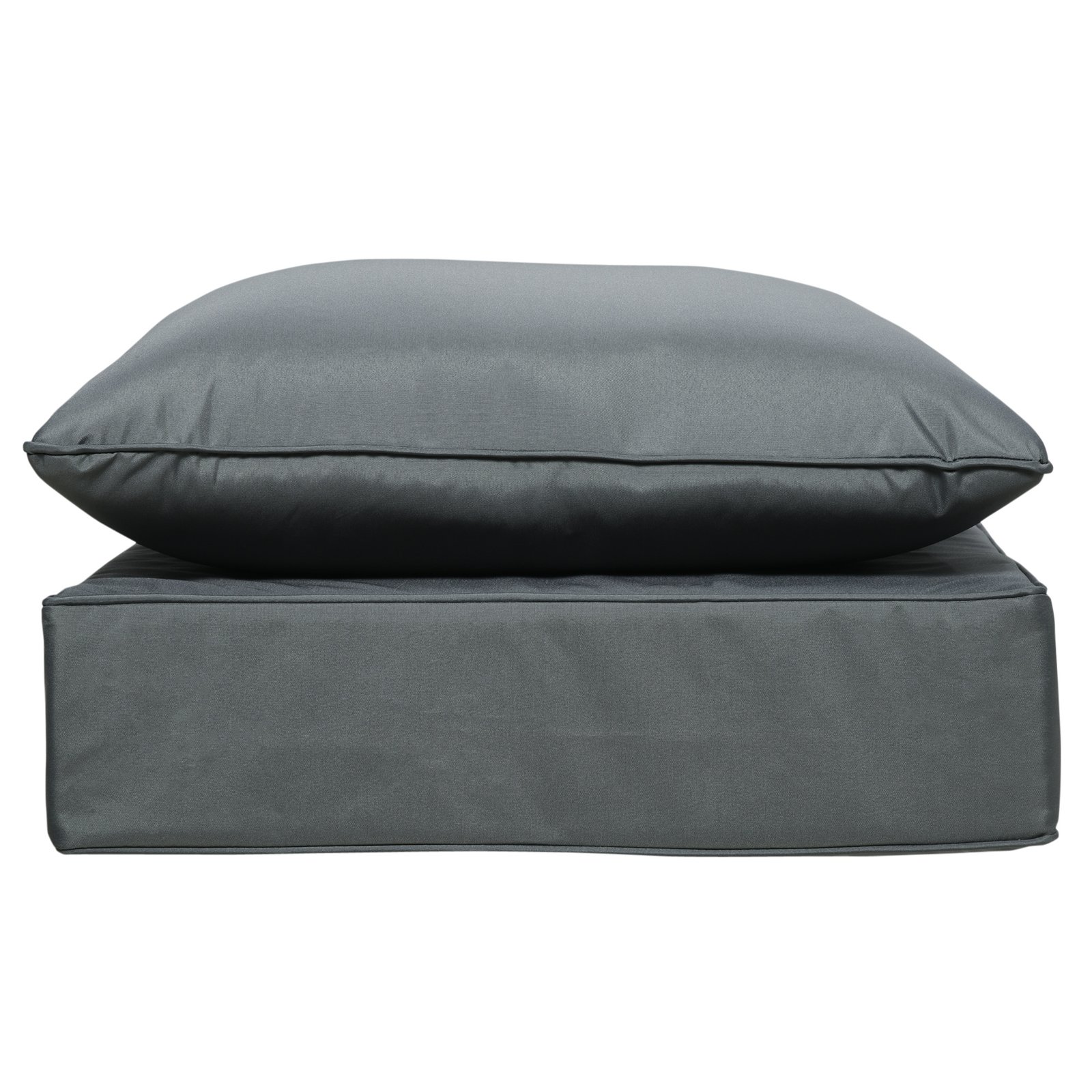 Outsunny Outdoor Seat and Back Cushion Sets, 63L x 55W x 15Dcm Olefin Patio Deep Seating Chair Fade Resistant Replacement Cushion for Rattan Sofa, Indoor or Outdoor Furniture, Dark Grey - Image 7