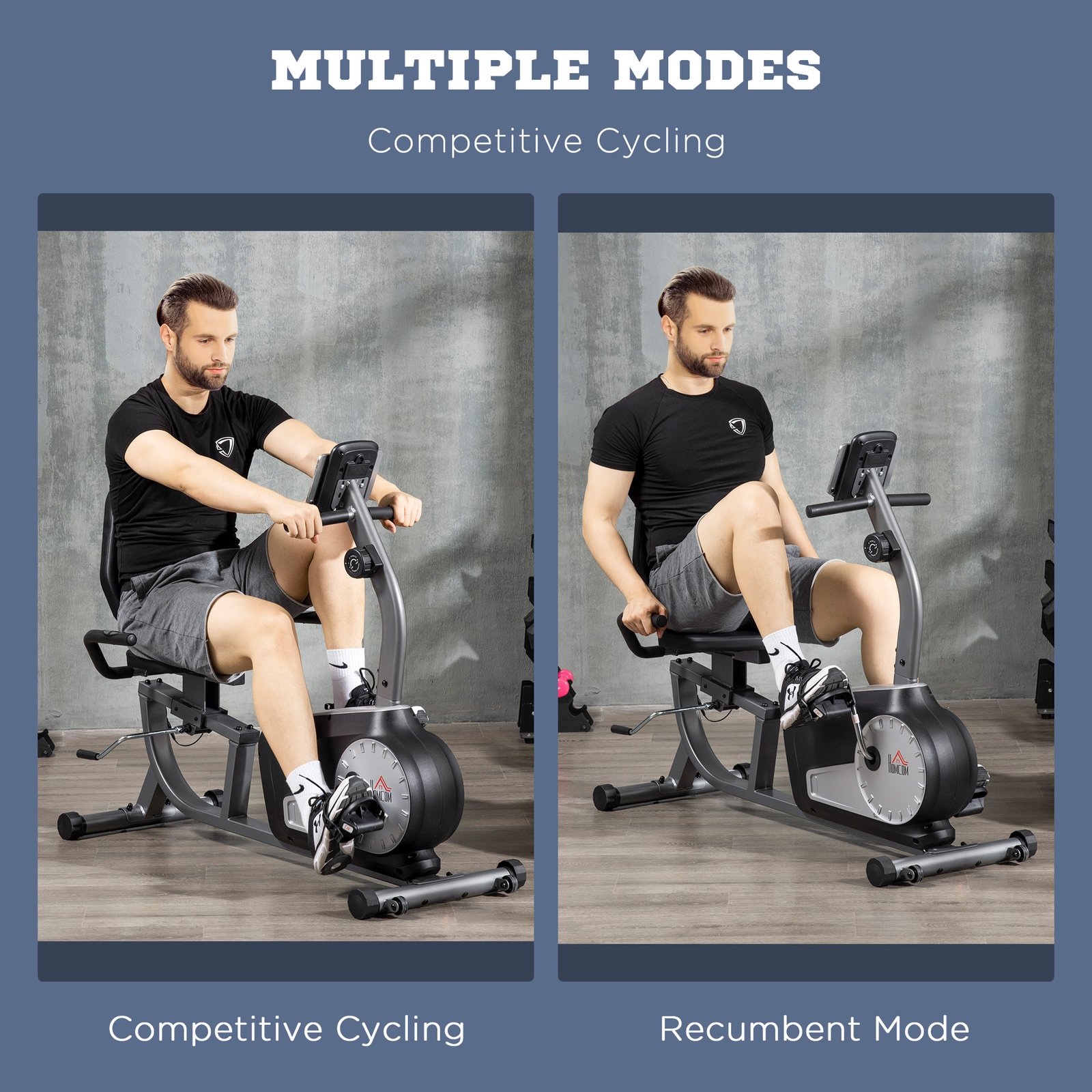 HOMCOM Exercise Bike with LCD Display, Stationary Bike with Quiet 8-Level Magnetic Resistance, Adjustable Seat and Backrest, Indoor Cycling Exercise Equipment for Home Gym Fitness Workout Training - Image 8