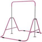 HOMCOM Kids Gymnastic Bar, with Adjustable Height, Foldable Horizontal Bars – Pink HOMCOM Kids Gymnastic Bar, with Adjustable Height, Foldable Horizontal Bars – Pink