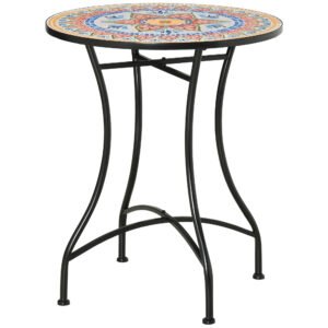 Outsunny ?60cm Mosaic Outdoor Patio Table - Red