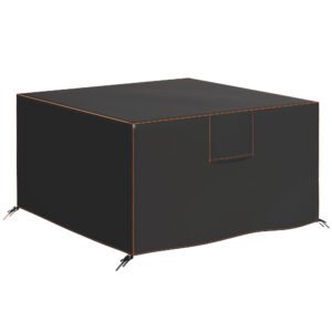 Outsunny Garden Furniture Cover, Waterproof Patio Furniture Cover with Air Vent, 420D Oxford Fabric, 125 x 125 x 74 cm, Black
