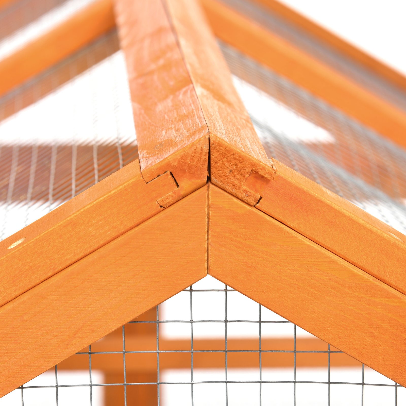 PawHut Large Chicken Run, Wooden Chicken coop, with Combinable Design - Wood Effect - Image 8