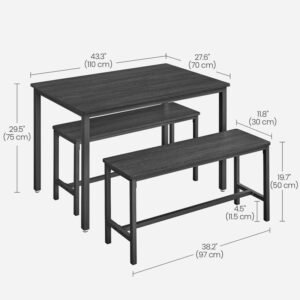 comfy.living22 Dining Table Set Wooden Modern Bench Kitchen Room itzcominghome