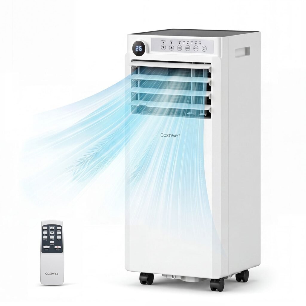 Costway 7000 BTU Portable Air Conditioner 3 in 1 Cooling Unit with Fan and Dehumidifier