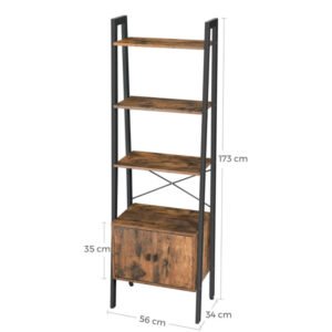 Industrial Ladder Shelf Rustic Bookcase Cabinet Vintage Retro Furniture Metal