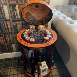 Vintage Wine Bar Antique Globe Drinks Minibar Trolley Cabinet Home itzcominghome